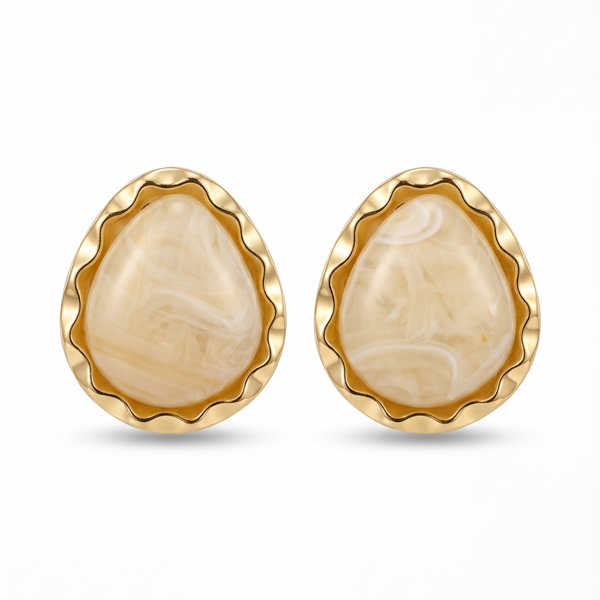 Ivory Ripple Stud Earrings