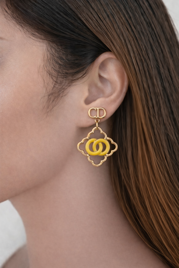 Amber Loop Quatre Drop Earrings