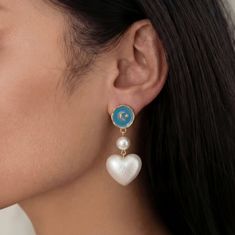 Luna heart drop earings