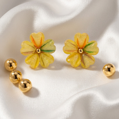 Sun Petal Bloom Stud Earrings