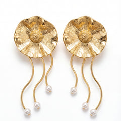 Sunburst Pearl Cascade Earrings