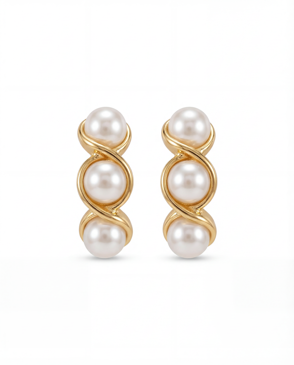 Pearl Axis Stud Earrings