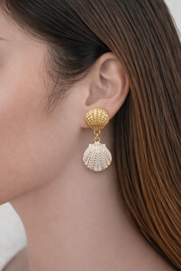 Ivory Shell Drop Earrings