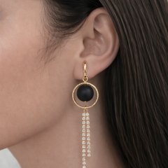 Noir Halo Drop Earrings