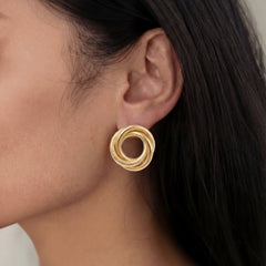 Dual Loop Stud Earrings