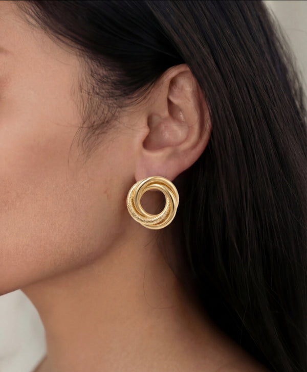 Dual Loop Stud Earrings