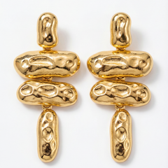 Molten Cross Drop Earrings