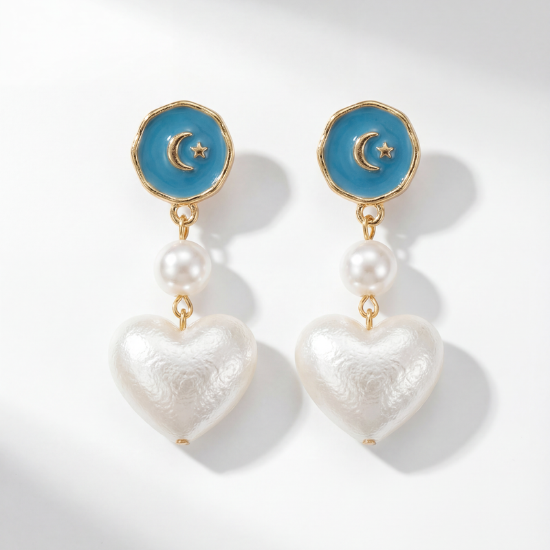 Luna heart drop earings