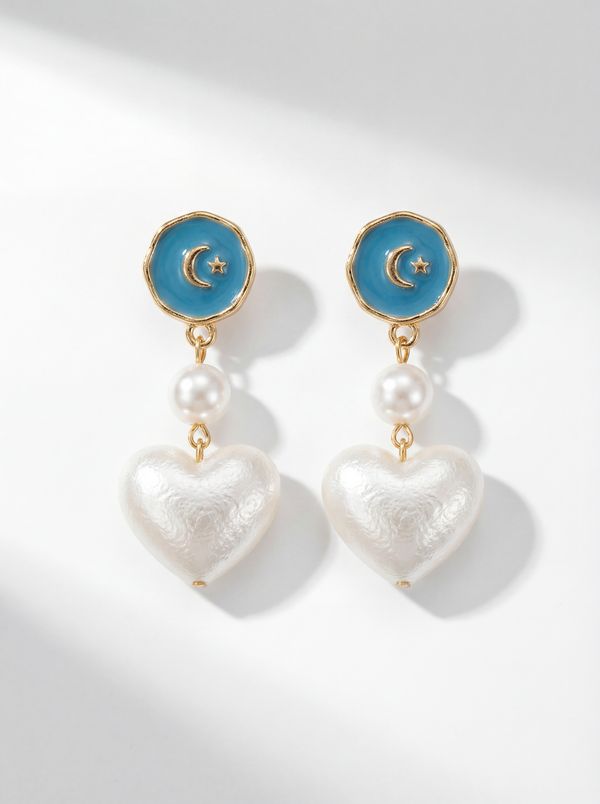 Luna heart drop earings