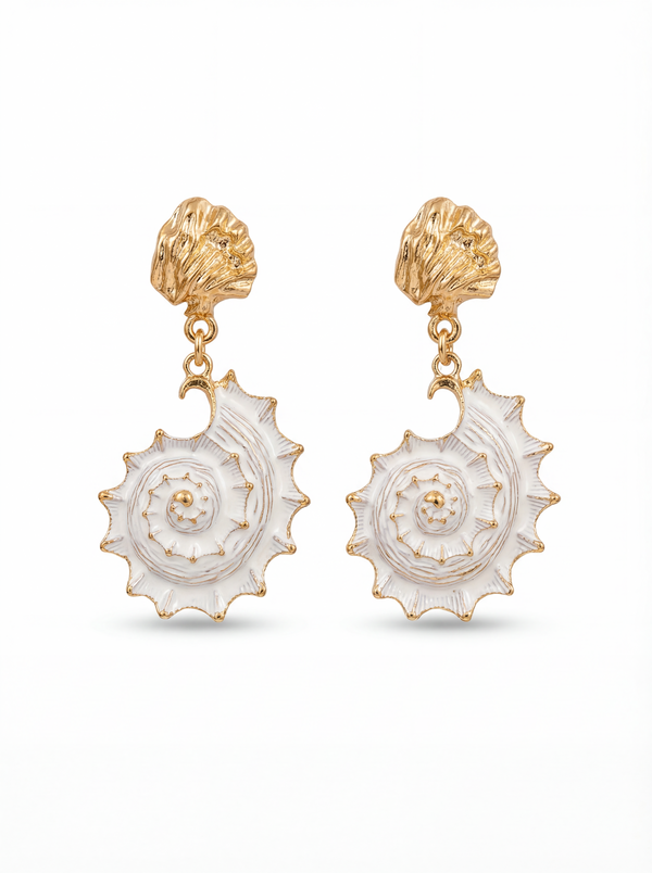 Ivory Conch Drop Earrings