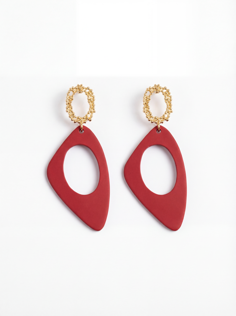Ruby Arc Drop Earrings