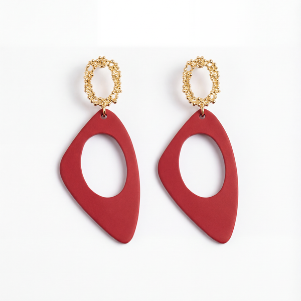 Ruby Arc Drop Earrings