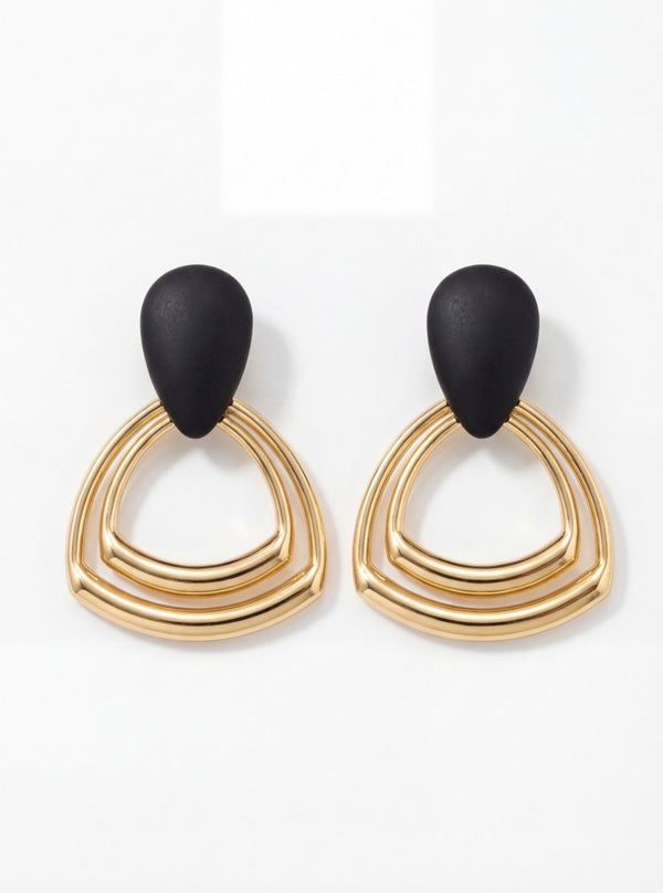 Noir Cascade Arc Drop Earrings