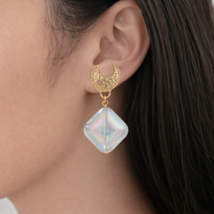 Moon Halo Drop Earrings