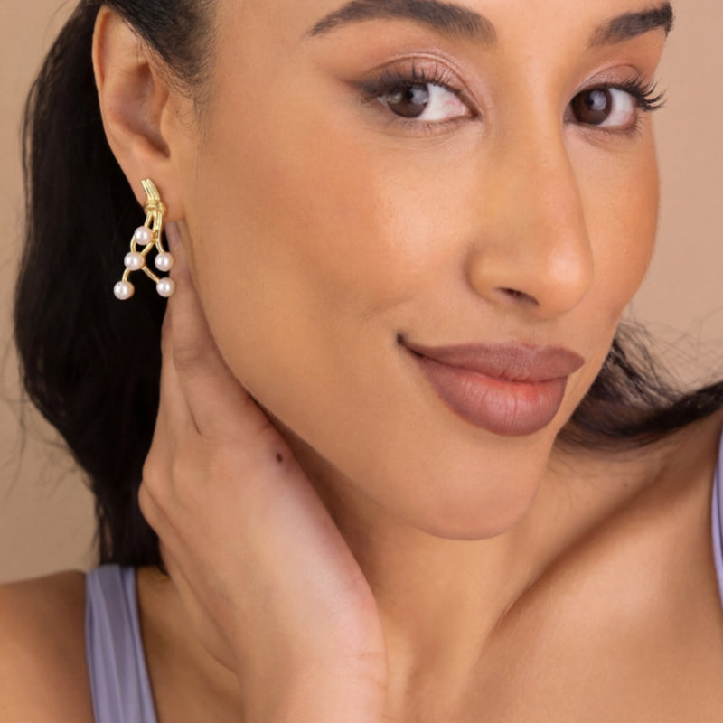 Serene Pearl Branch Earrings