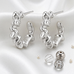 Silver Arc Hoop Earrings