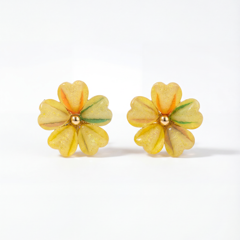 Sun Petal Bloom Stud Earrings