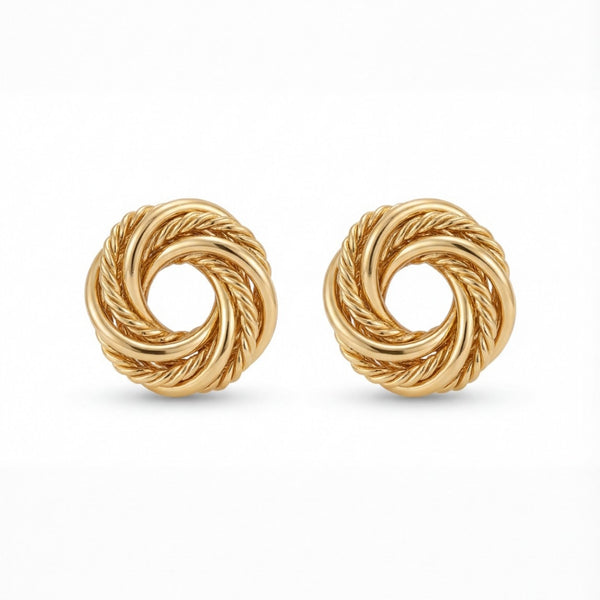 Golden Knot Stud Earrings