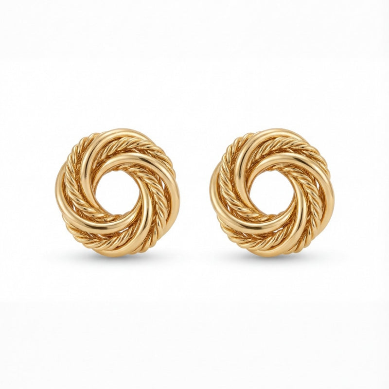 Golden Knot Stud Earrings