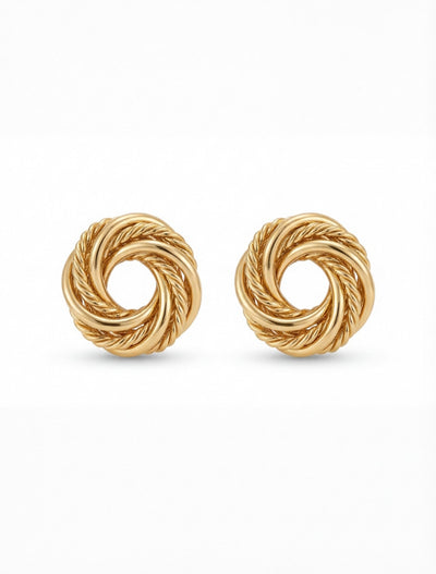 Golden Knot Stud Earrings
