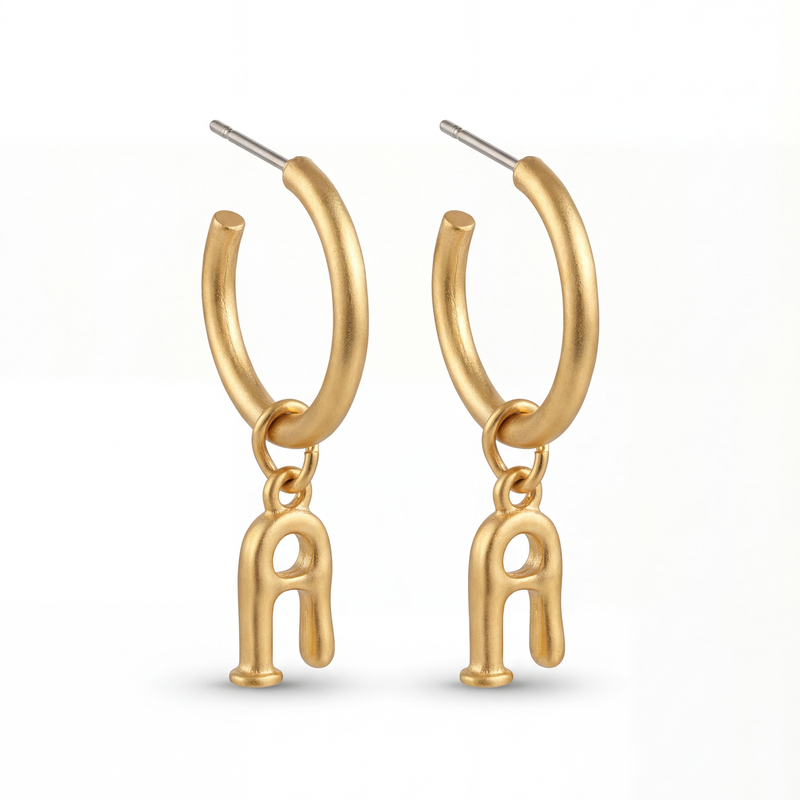 Arc Drop Hoop Earrings