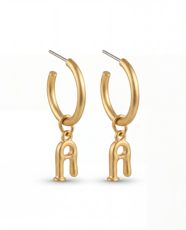 Arc Drop Hoop Earrings
