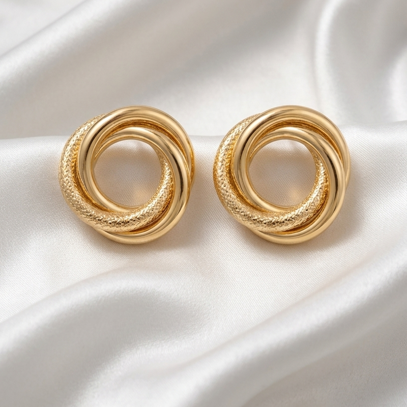 Dual Loop Stud Earrings