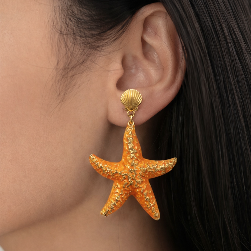 Saffron tide drop earrings