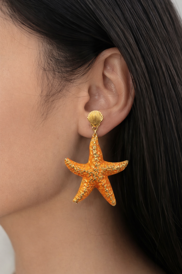 Saffron tide drop earrings