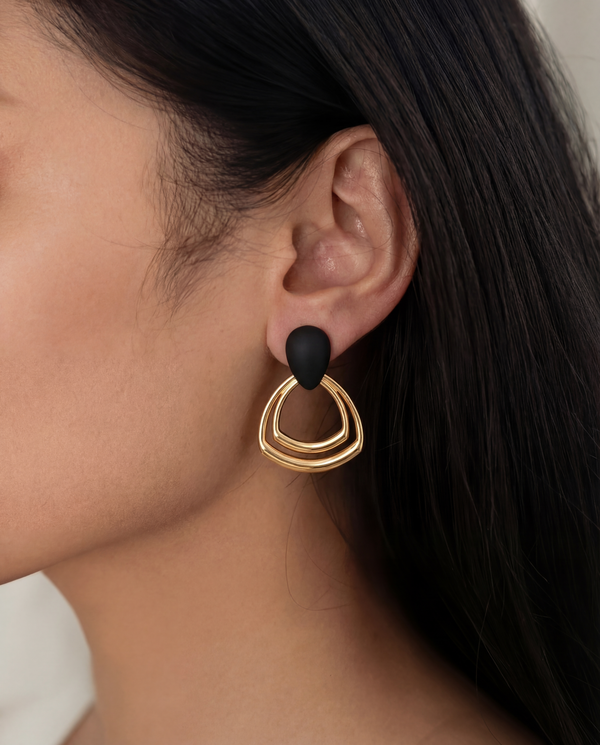Noir Arc Statement Earrings