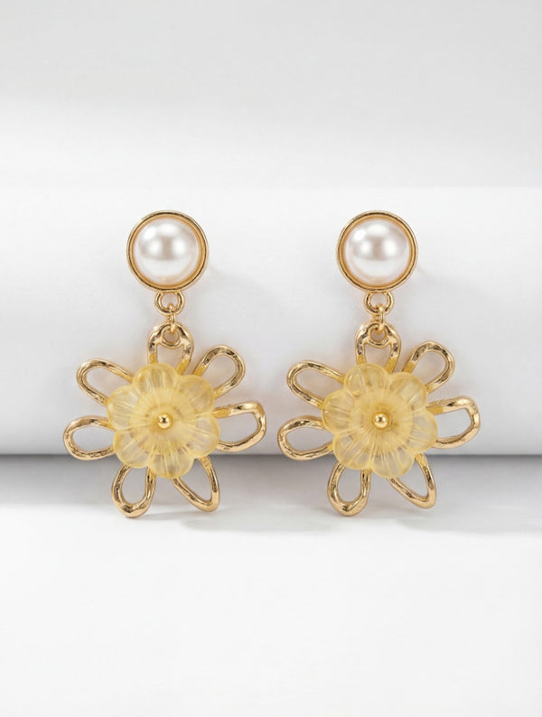 Sunmist Pearl Bloom Drop Earrings