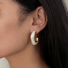 Pearl Curl Stud Earrings