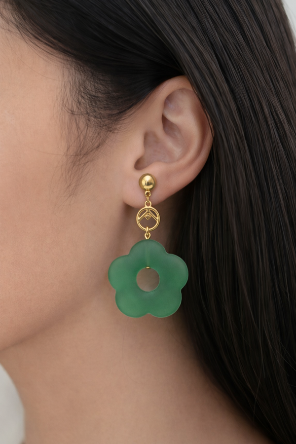 Emerald Bloom Drop Earrings