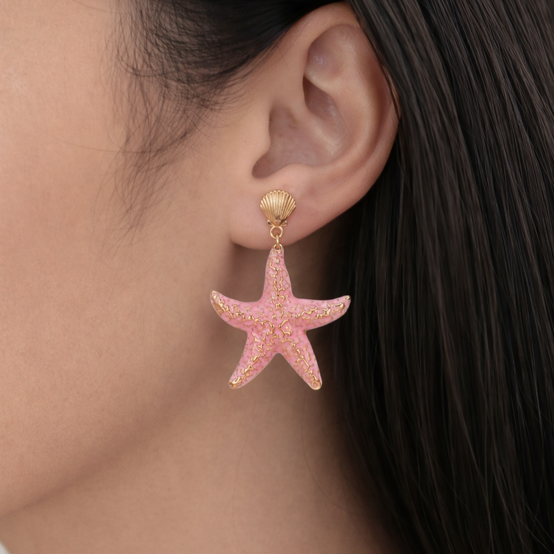 Blush tide drop earrings