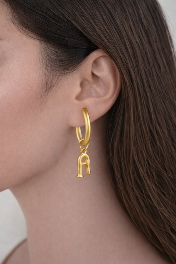 Arc Drop Hoop Earrings