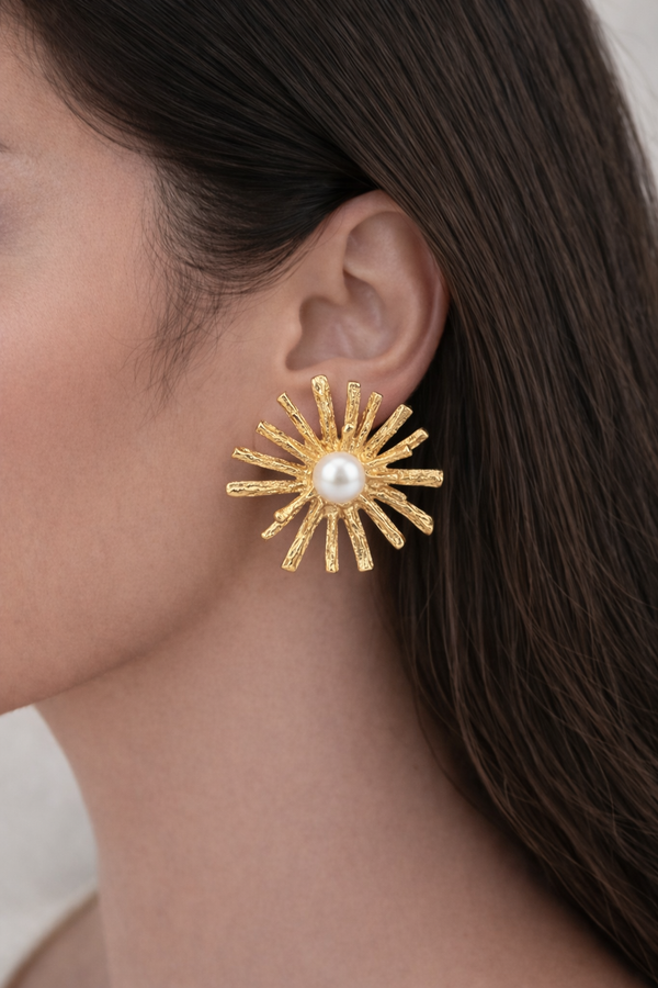 Pearl Sunburst Earrings