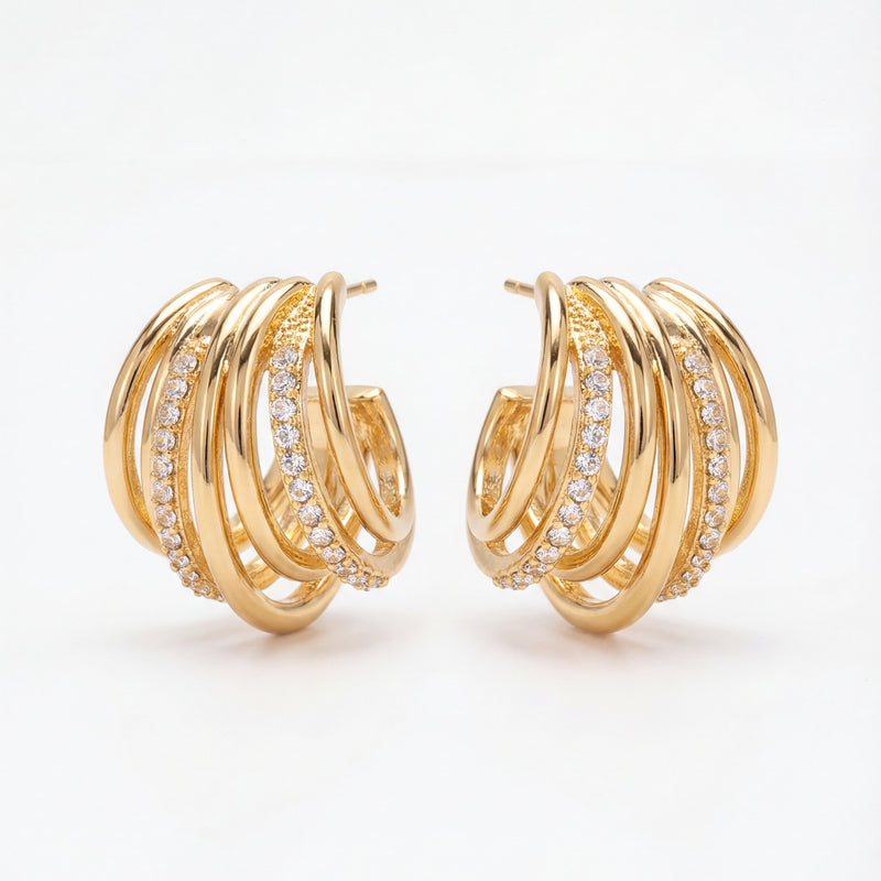 Luxe Orbit Crystal Hoop Earrings
