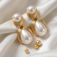 Ivory Knot Pearl Drop Earrings